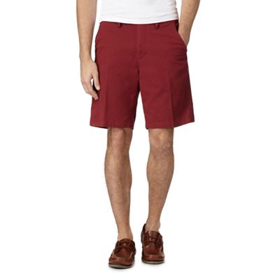 Big and tall dark red chino shorts